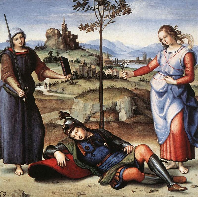 RAFFAELLO Sanzio Allegory (The Knight's Dream) Germany oil painting art